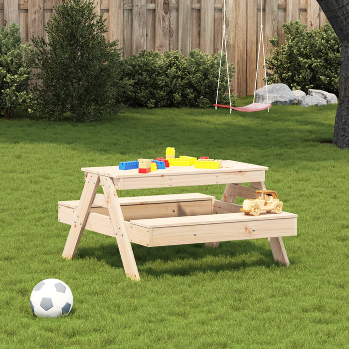 Masă de picnic pentru copii, 88x97x52 cm, lemn masiv de pin - WALTI WALTI