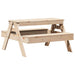 Masă de picnic pentru copii, 88x97x52 cm, lemn masiv de pin - WALTI WALTI