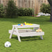 Masă de picnic pentru copii, alb, 88x97x52 cm, lemn masiv pin - WALTI WALTI