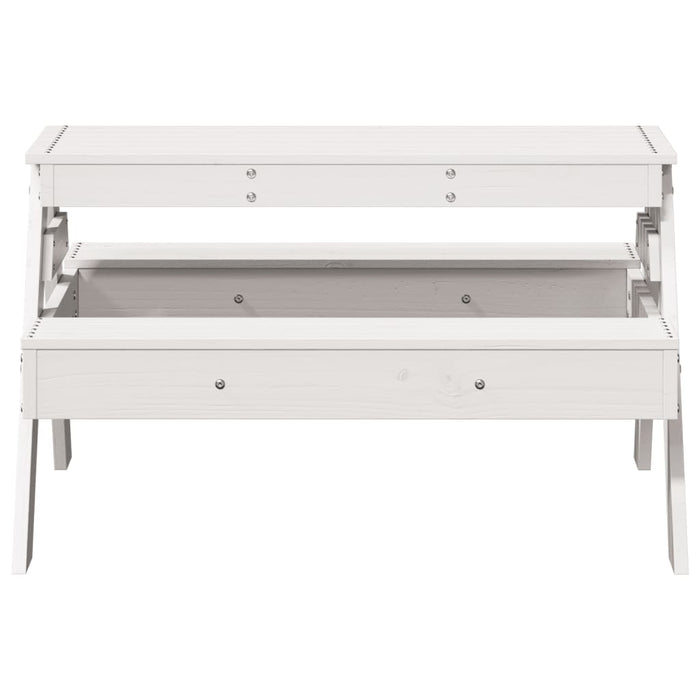 Masă de picnic pentru copii, alb, 88x97x52 cm, lemn masiv pin - WALTI WALTI