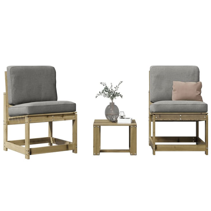 Set mobilier de grădină, 3 piese, lemn de pin impregnat - WALTI WALTI