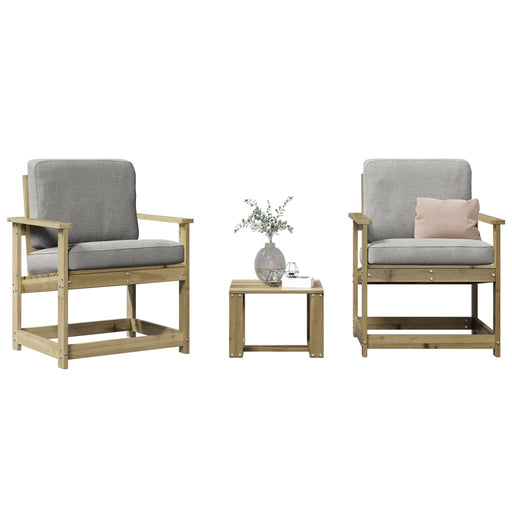 Set mobilier de grădină, 3 piese, lemn de pin impregnat - WALTI WALTI