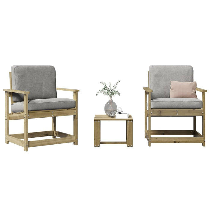 Set mobilier de grădină, 3 piese, lemn de pin impregnat - WALTI WALTI