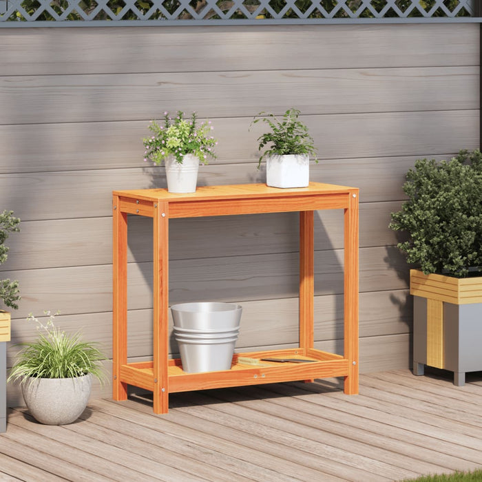 Masă plantare cu raft maro ceruit 82,5x35x75 cm lemn masiv pin - WALTI WALTI