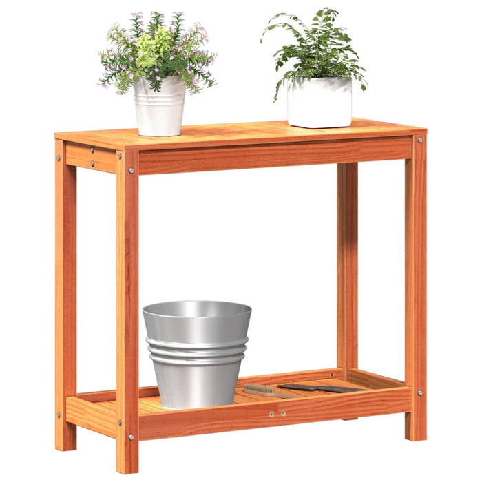 Masă plantare cu raft maro ceruit 82,5x35x75 cm lemn masiv pin - WALTI WALTI