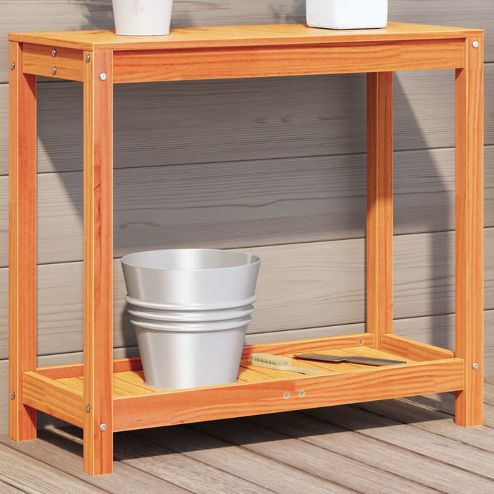 Masă plantare cu raft maro ceruit 82,5x35x75 cm lemn masiv pin - WALTI WALTI