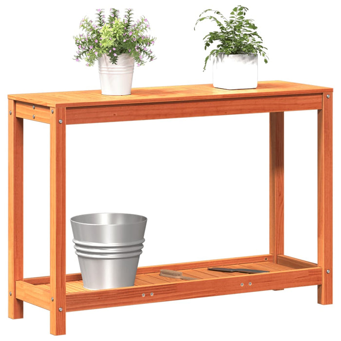 Masă plantare cu raft maro ceruit 108x35x75 cm lemn masiv pin WALTI