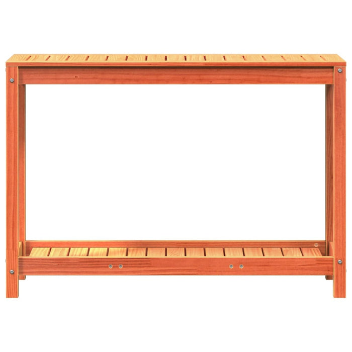 Masă plantare cu raft maro ceruit 108x35x75 cm lemn masiv pin WALTI