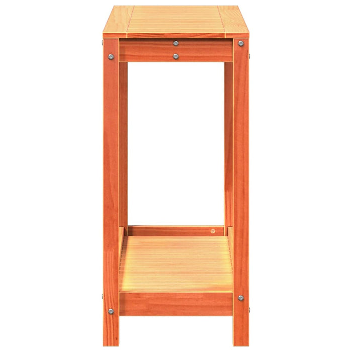 Masă plantare cu raft maro ceruit 108x35x75 cm lemn masiv pin WALTI