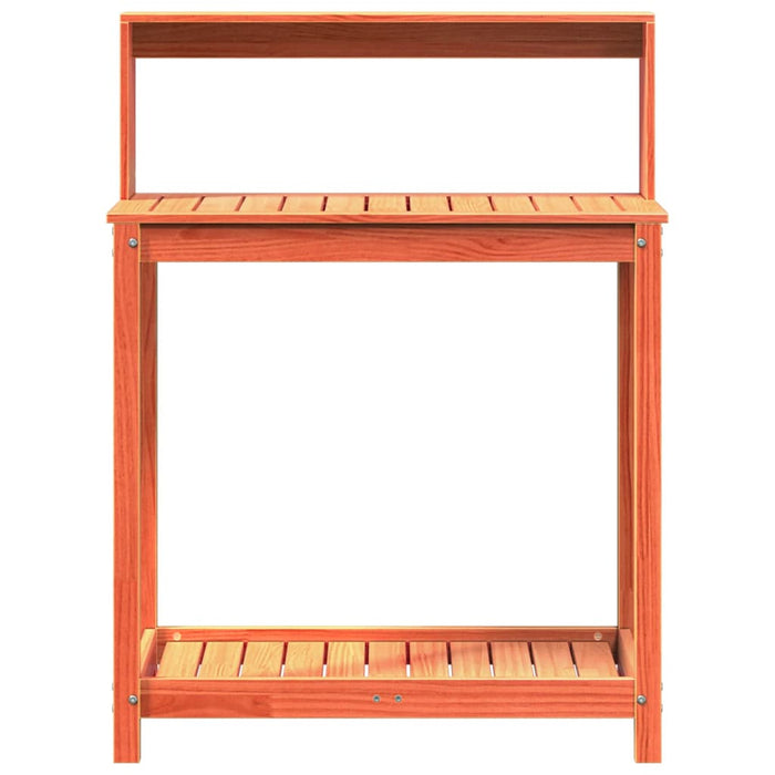Masă plantare cu rafturi maro 82,5x50x109,5 cm lemn masiv pin WALTI