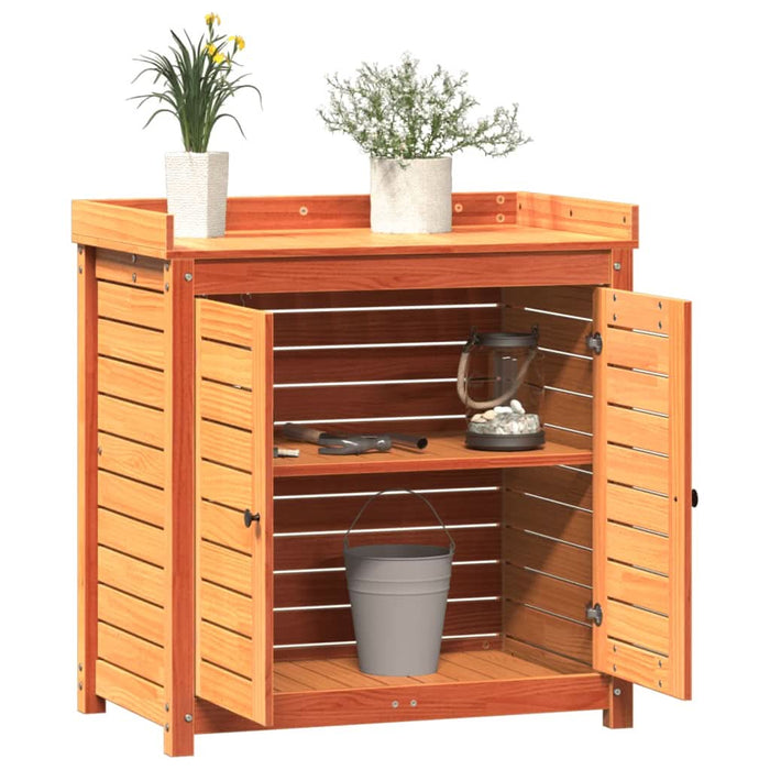 Masă de plantare cu rafturi maro 82,5x50x86,5 cm lemn masiv pin - WALTI WALTI
