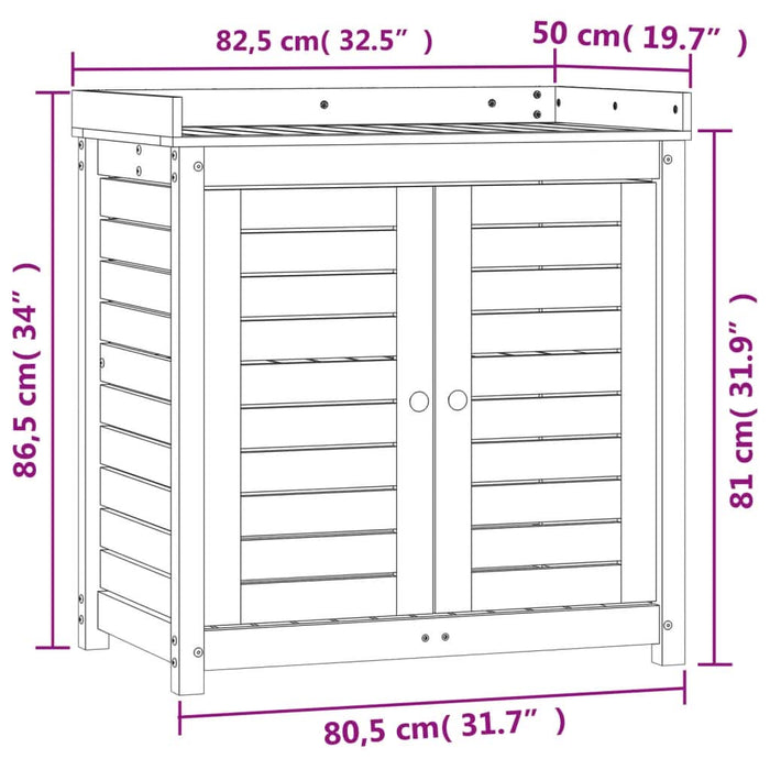 Masă de plantare cu rafturi maro 82,5x50x86,5 cm lemn masiv pin - WALTI WALTI