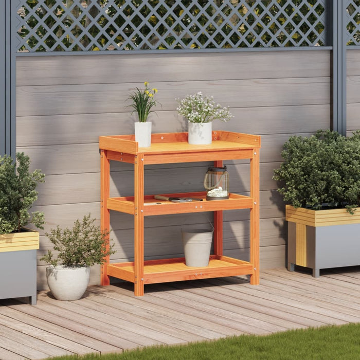 Masă de plantare cu rafturi maro 82,5x45x86,5 cm lemn masiv pin - WALTI WALTI
