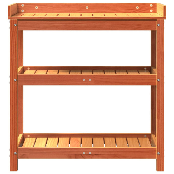 Masă de plantare cu rafturi maro 82,5x45x86,5 cm lemn masiv pin - WALTI WALTI