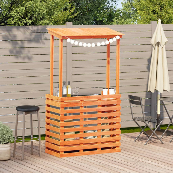Masă bar de exterior cu acoperiș, 112,5x57x195,5 cm, lemn masiv - WALTI WALTI