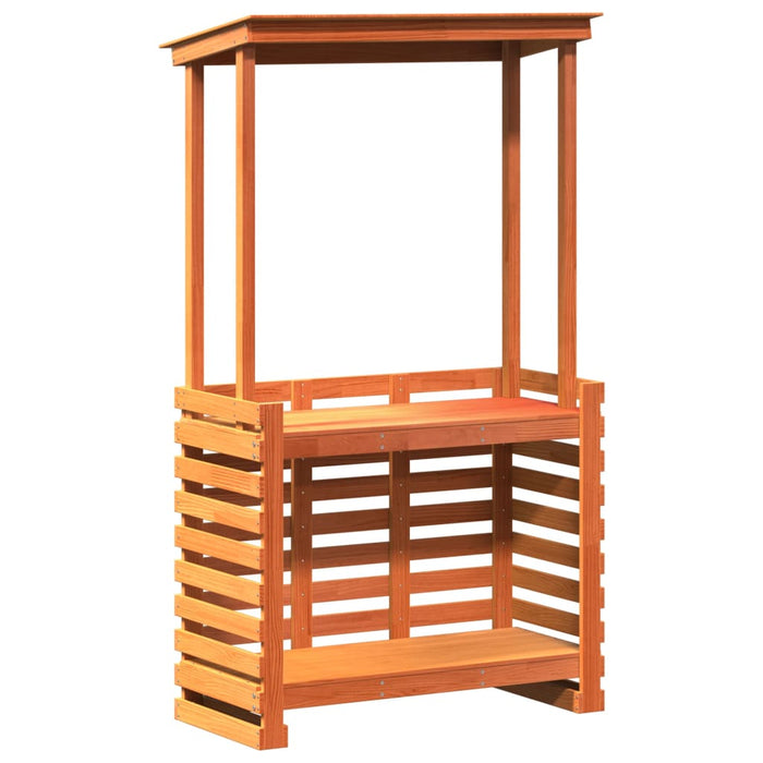 Masă bar de exterior cu acoperiș, 112,5x57x195,5 cm, lemn masiv - WALTI WALTI