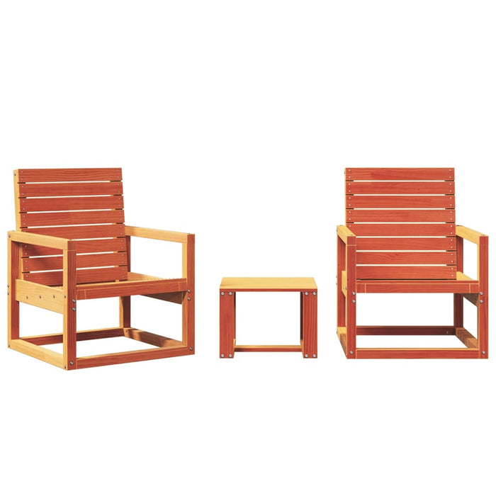 Set mobilier grădină, 3 piese, maro ceruit, lemn masiv pin - WALTI WALTI