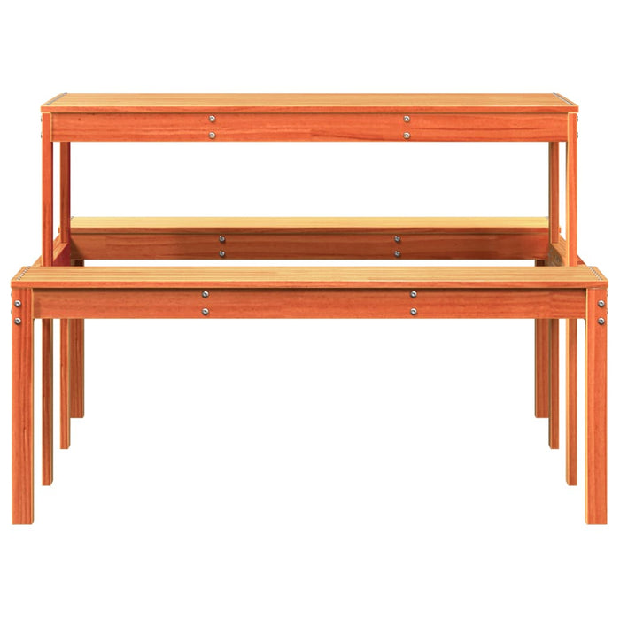 Masă de picnic, maro ceruit, 110x134x75 cm, lemn masiv pin - WALTI WALTI