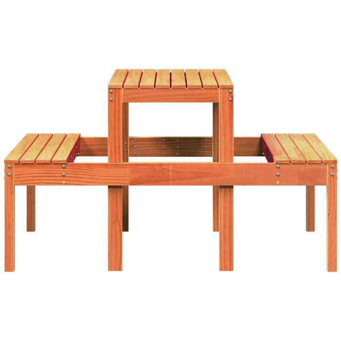 Masă de picnic, maro ceruit, 110x134x75 cm, lemn masiv pin - WALTI WALTI