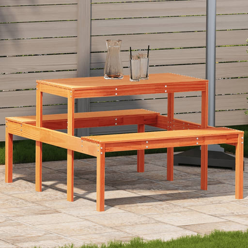 Masă de picnic, maro ceruit, 110x134x75 cm, lemn masiv pin - WALTI WALTI