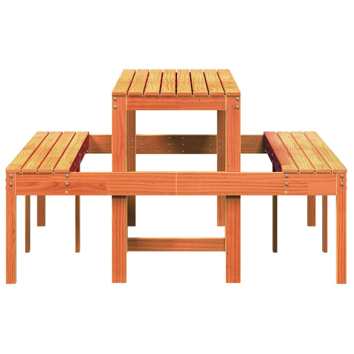 Masă de picnic, maro ceruit, 160x134x75 cm, lemn masiv de pin - WALTI WALTI
