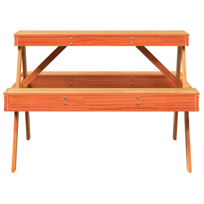 Masă de picnic, maro ceruit, 105x134x75 cm, lemn masiv de pin - WALTI WALTI