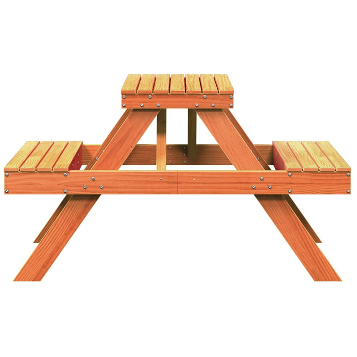 Masă de picnic, maro ceruit, 105x134x75 cm, lemn masiv de pin - WALTI WALTI