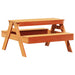 Masă de picnic pentru copii, maro, 88x97x52 cm, lemn masiv pin - WALTI WALTI