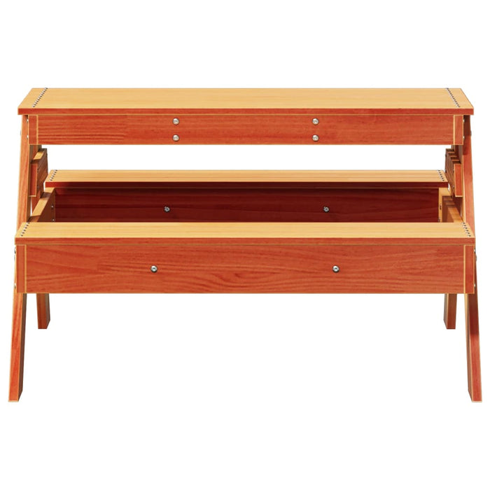 Masă de picnic pentru copii, maro, 88x97x52 cm, lemn masiv pin - WALTI WALTI
