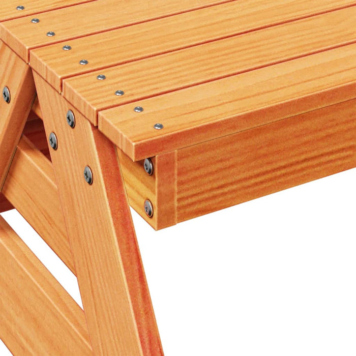 Masă de picnic pentru copii, maro, 88x97x52 cm, lemn masiv pin - WALTI WALTI