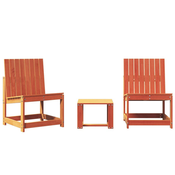 Set mobilier grădină, 3 piese, maro ceruit, lemn masiv pin - WALTI WALTI