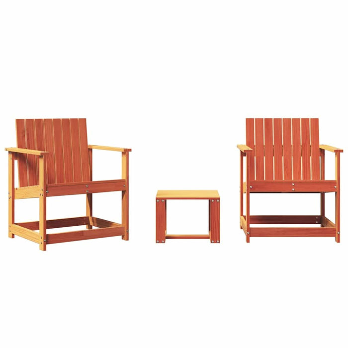 Set mobilier grădină, 3 piese, maro ceruit, lemn masiv pin - WALTI WALTI