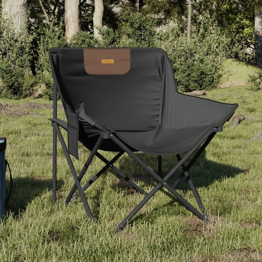Scaune de camping cu buzunar, pliabile, 2 buc., negru - WALTI WALTI