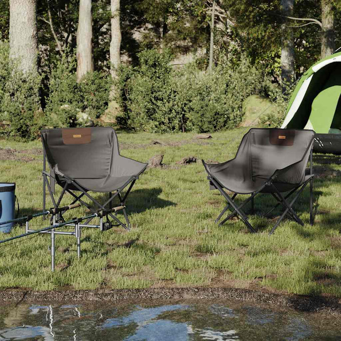 Scaune de camping cu buzunar, pliabile, 2 buc., gri - WALTI WALTI