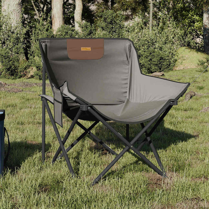 Scaune de camping cu buzunar, pliabile, 2 buc., gri - WALTI WALTI