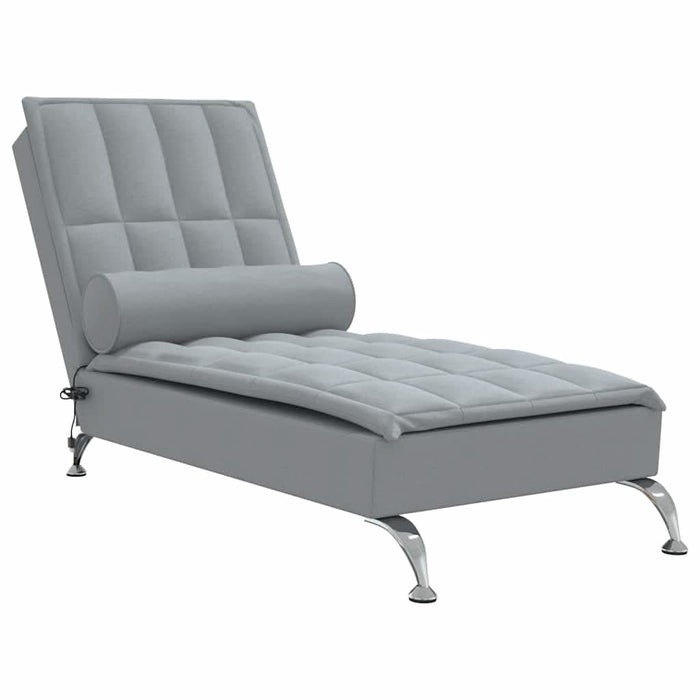 Șezlong de masaj cu sprijin, gri deschis, material textil - WALTI WALTI