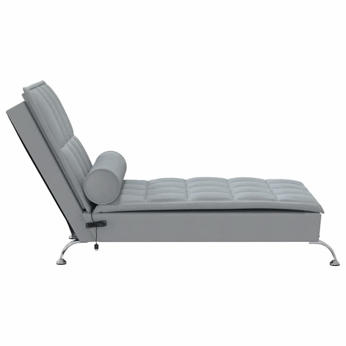 Șezlong de masaj cu sprijin, gri deschis, material textil - WALTI WALTI