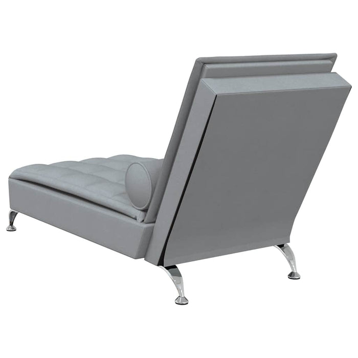 Șezlong de masaj cu sprijin, gri deschis, material textil - WALTI WALTI