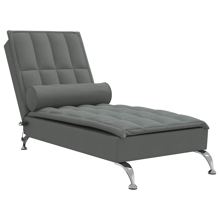 Șezlong de masaj cu sprijin, gri închis, material textil - WALTI WALTI
