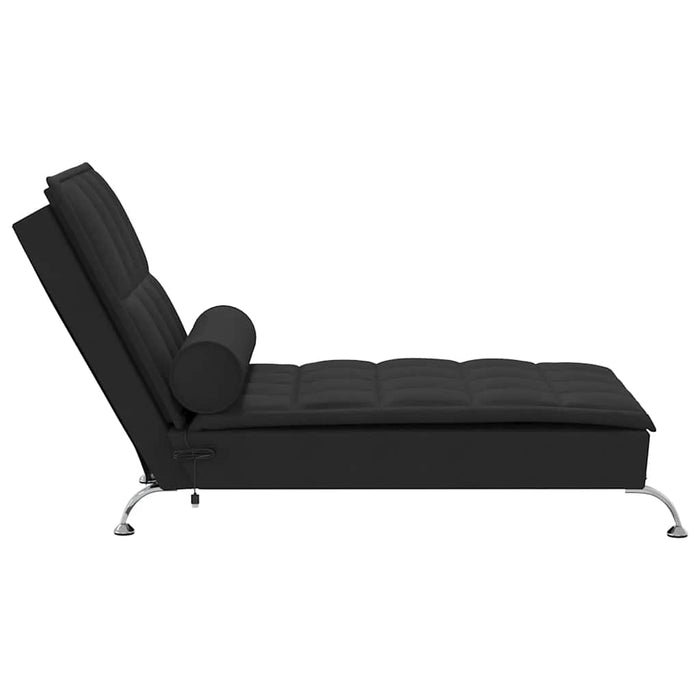 Șezlong de masaj cu sprijin, negru, material textil - WALTI WALTI