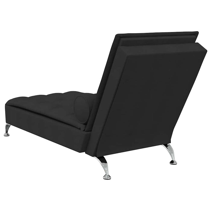 Șezlong de masaj cu sprijin, negru, material textil - WALTI WALTI