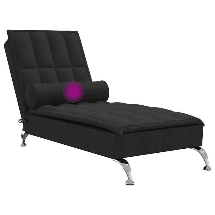 Șezlong de masaj cu sprijin, negru, material textil - WALTI WALTI