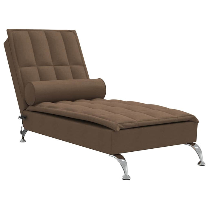 Șezlong de masaj cu sprijin, maro, material textil WALTI