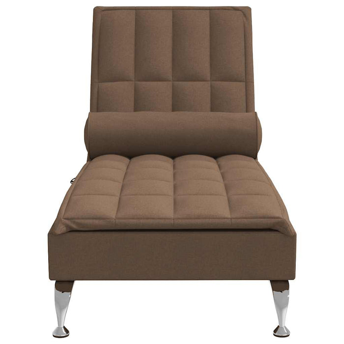 Șezlong de masaj cu sprijin, maro, material textil WALTI