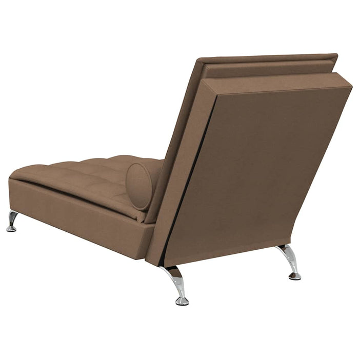 Șezlong de masaj cu sprijin, maro, material textil WALTI