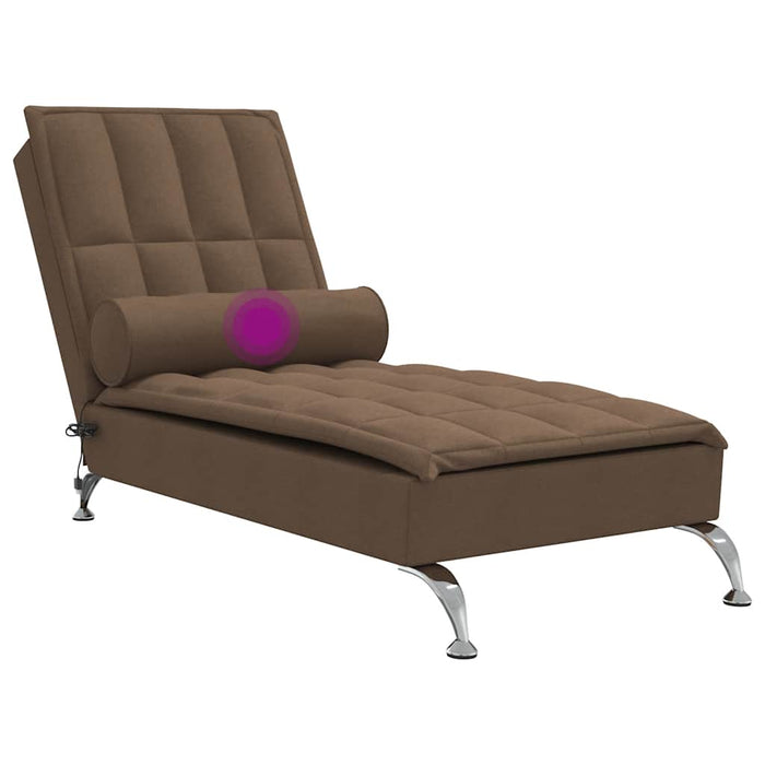Șezlong de masaj cu sprijin, maro, material textil WALTI