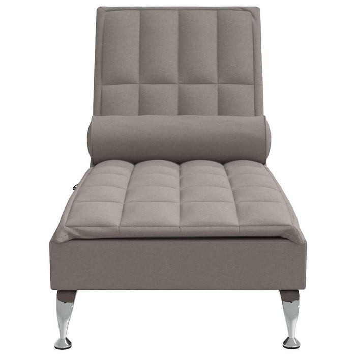 Șezlong de masaj cu sprijin, gri taupe, material textil - WALTI WALTI