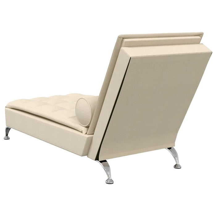 Șezlong de masaj cu sprijin, crem, material textil WALTI