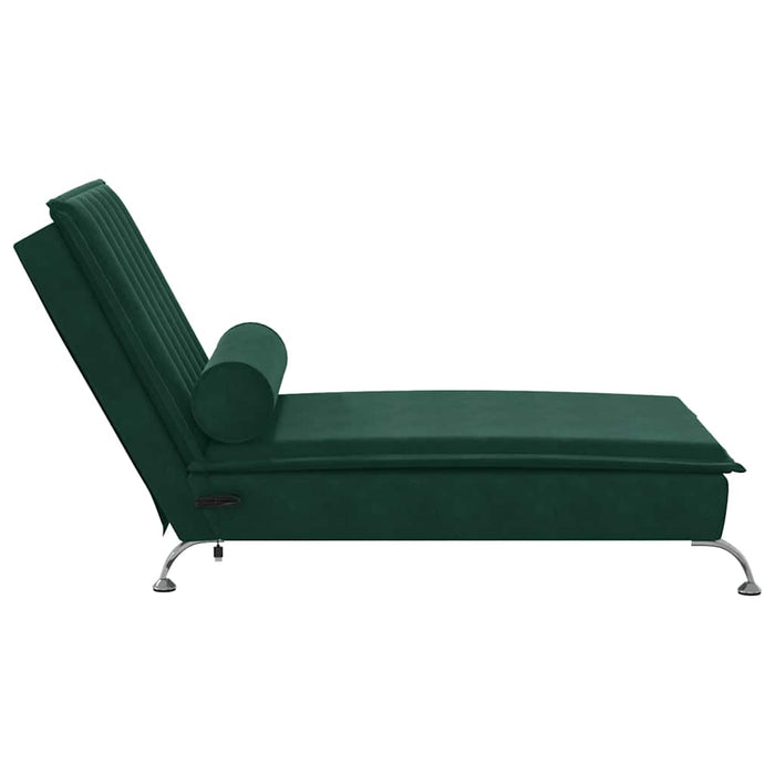 Șezlong de masaj cu sprijin, verde închis, catifea - WALTI WALTI