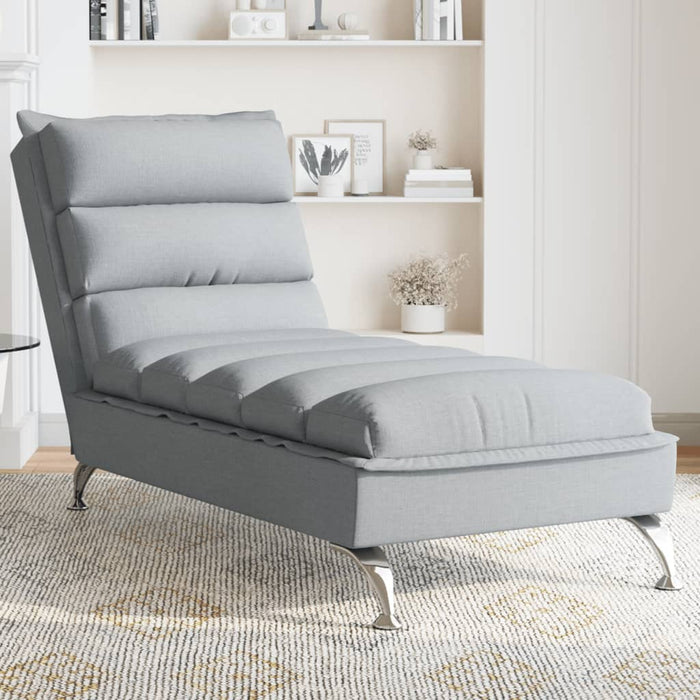 Șezlong cu perne, gri deschis, material textil - WALTI WALTI